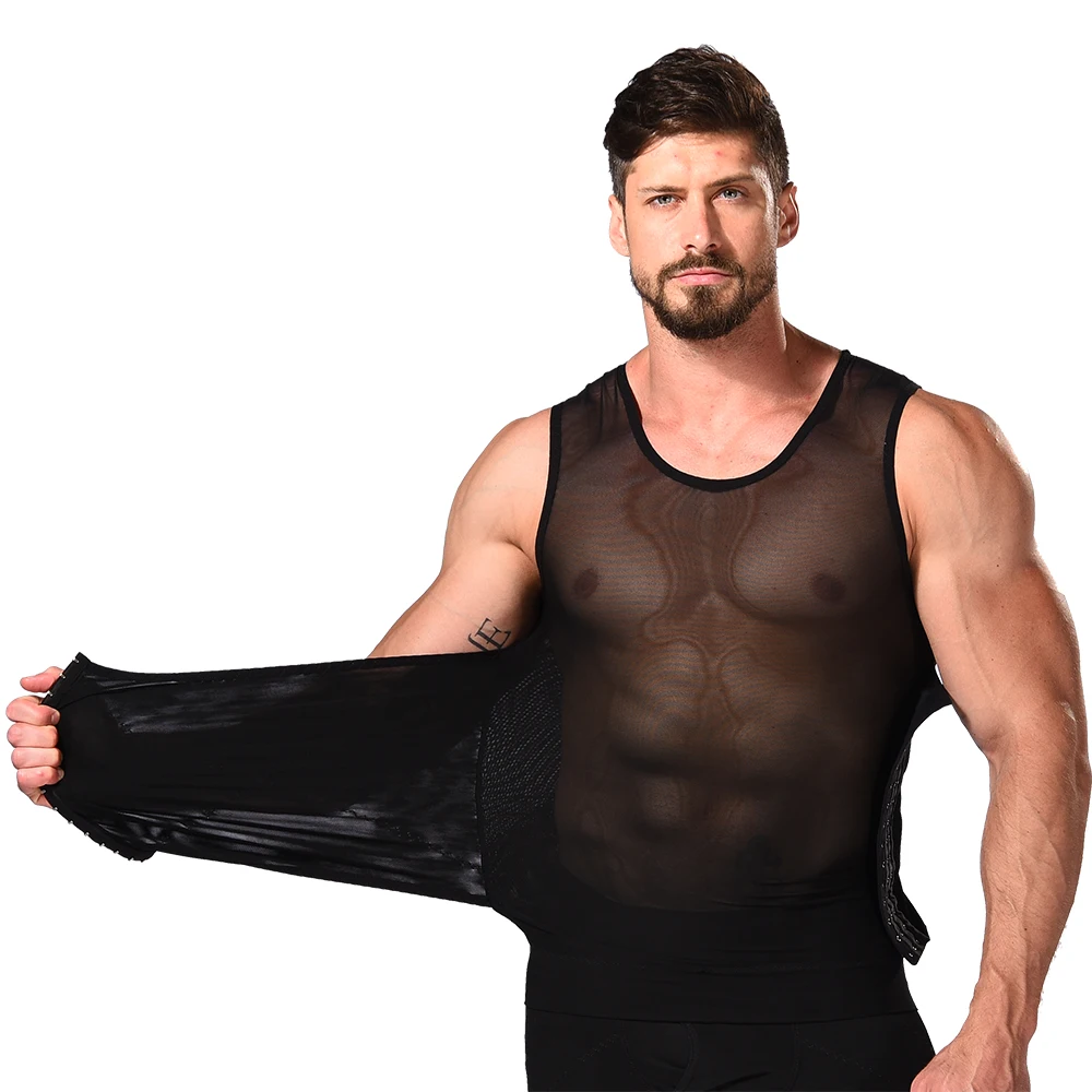 Мужской утягивающий жилет Обтягивающая майка компрессионная рубашка нижнее