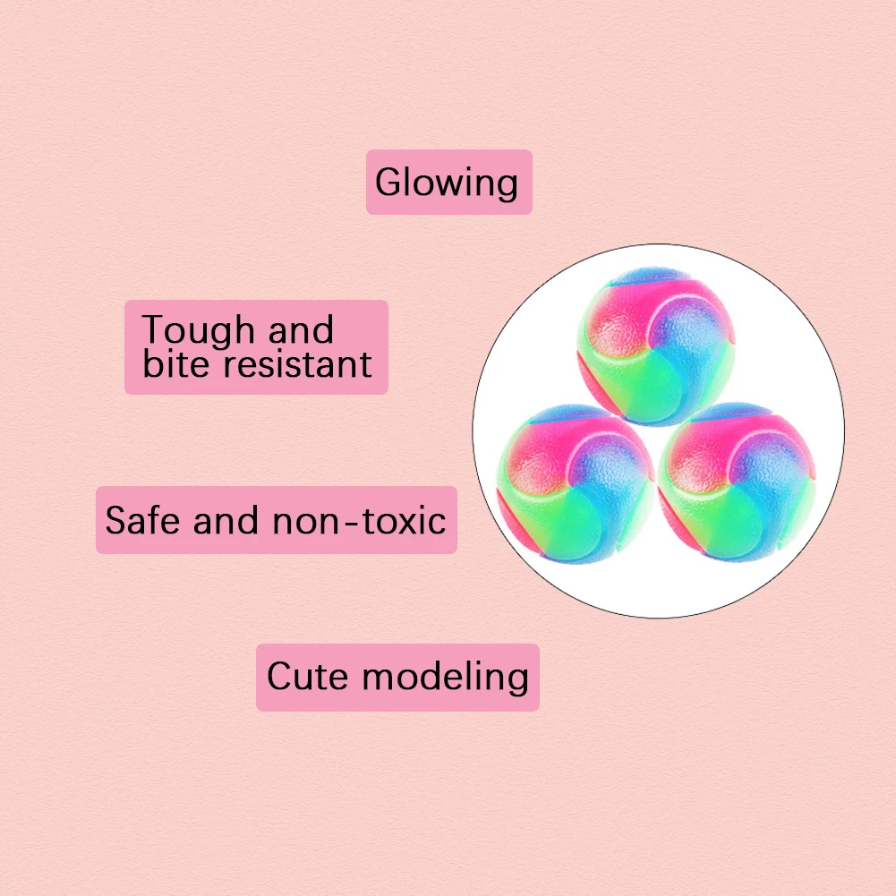 

Bite Resistant Glowing Elastic Ball Durable Flashing Molar Interactive Ball Pet Rubber Chew Toy For Cats Dogs Pet Toy