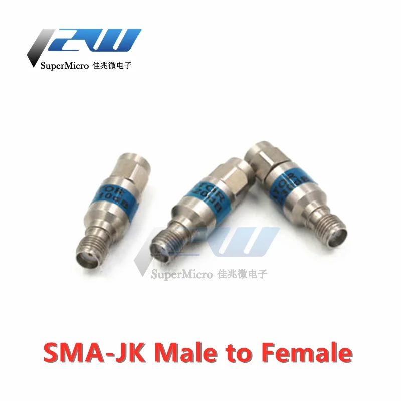 

2W coaxial fixed attenuator SMA-JK male to female 5/10/20/30DB attenuator stainless steel 0-6G