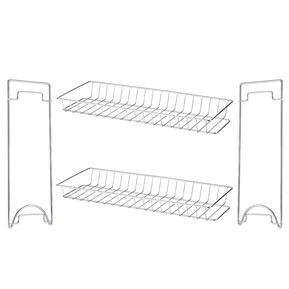 2 ярусная полка для бутылок держатель хромированная подставка приправ стоящая