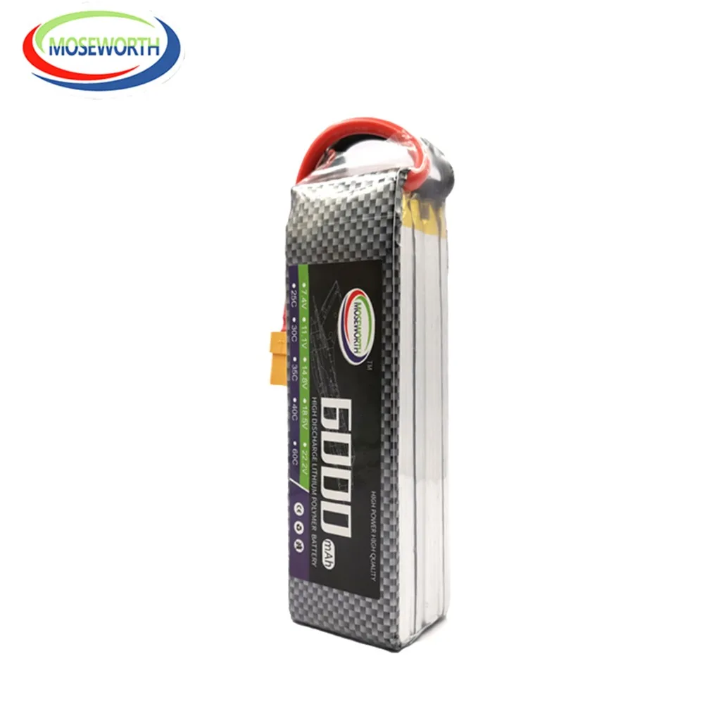 MOSEWORTH батареи 4S 14,8 V 6000mAh 40C RC Drone LiPo батарея для RC самолета квадрокоптера дрона автомобиля лодки батарея 4S 6Ah AKKU