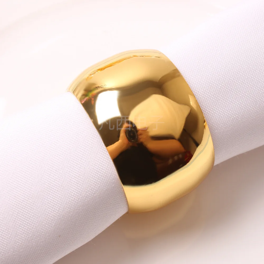 Hotel model room golden ring napkin buckle napkin ring Western restaurant metal napkin circle cloth ring images - 6