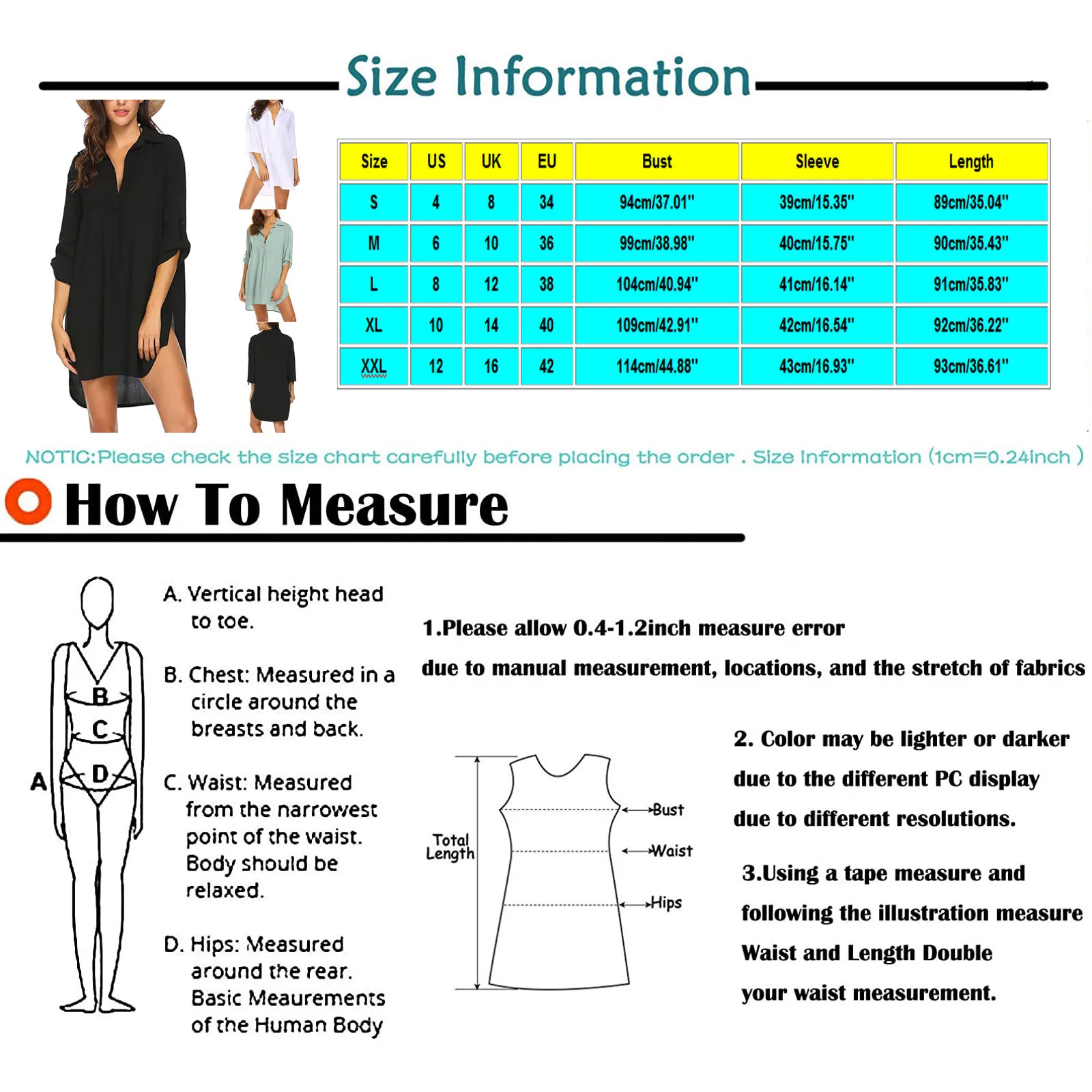 

Women'S Summer Dress Basic Solid Thin Breathable Sexy V-Neck Loose Comfort Three-Quarter Sleeve Mini Dress Casual Sleepwear