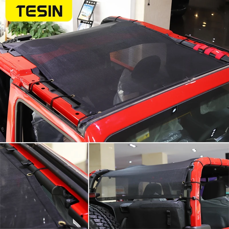TESIN Топ тент от солнца для Jeep Wrangler JL устанавливаемый на крыше автомобиля