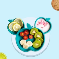 new childrens tableware baby feeding silicone food plate one piece plate childrens snack tray non slip suction cup bowl