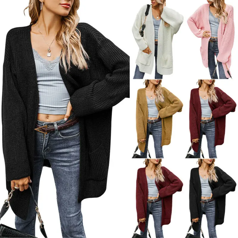 

Women Winter Warm Coat Jacket Long Sleeve Loose Casual Sweater Cardigan Outwear