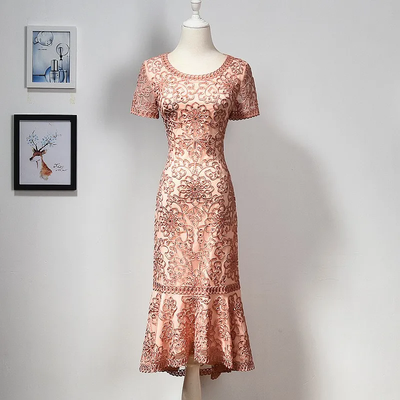 

Luxury Embroidery Mesh Birthday Party Dress Trumpet Festa Plus Size Woman Clothes Vintage Elegant Wedding Evening Vestidos