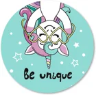 Симпатичный коврик для мыши IMAYONDIA для девочек, Детский круглый коврик для мыши в очках с единорогом, животный дизайн, маленький коврик для мыши