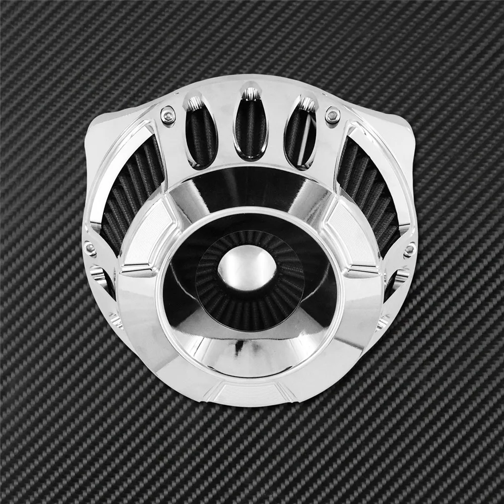 "Motorcycle Air Cleaner Filter Chrome CNC Aluminum For Harley Touring