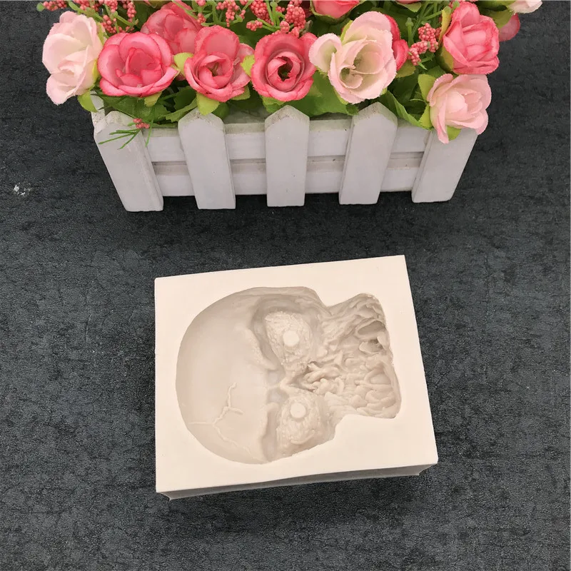 Хэллоуин Череп Силиконовая Форма 3D череп голова для мыла кекса шоколада