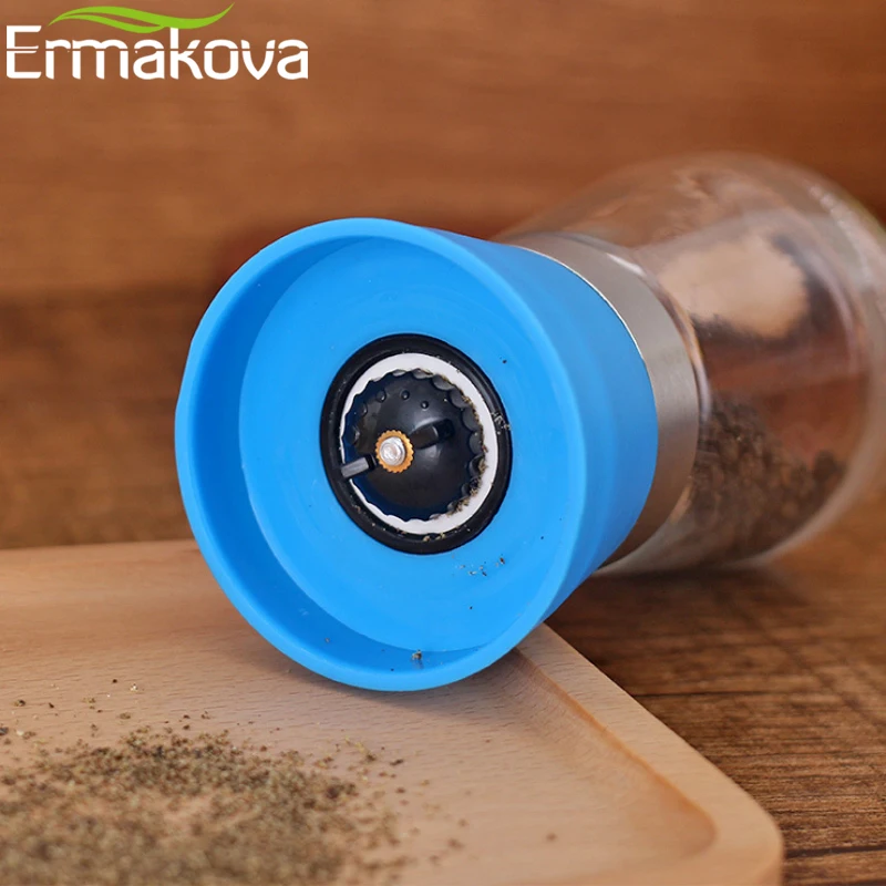 ERMAKOVA 5 дюймов Красочные Твердые стеклянные соли и перца мельница шейкер с сильной регулируемой Керамической Мясорубки Кухонные устройства Инструменты