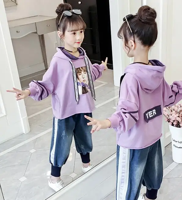 Осенняя одежда для девочек Новинка 2019 года красный костюм в западном стиле