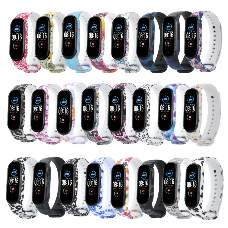

Sport Strap For Xiaomi Mi Band 3 4 5 Silicone Wrist Strap For Mi band 4 Graffiti style Bracelet For Xiaomi Mi Band 6 5 Strap