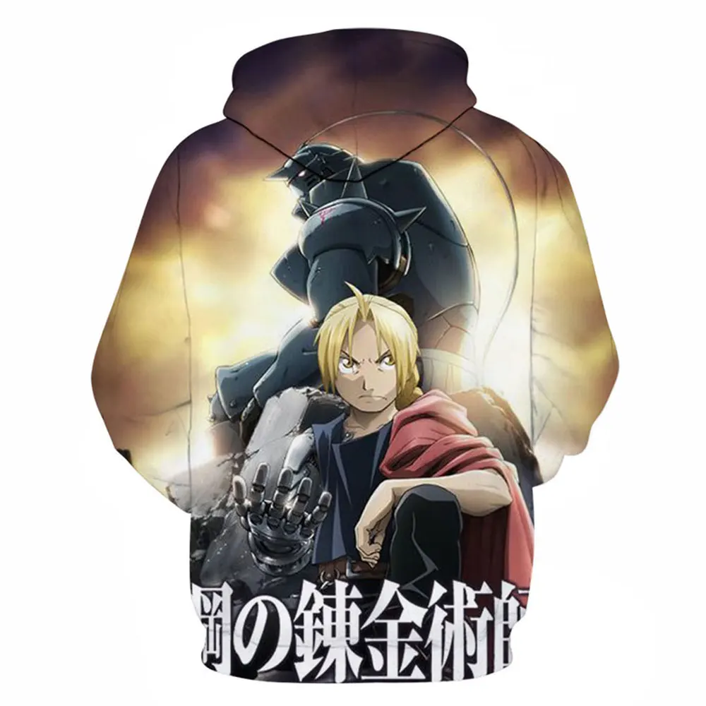 Толстовка Мужская/Женская с 3d-изображением стального алхимика Осень-зима |