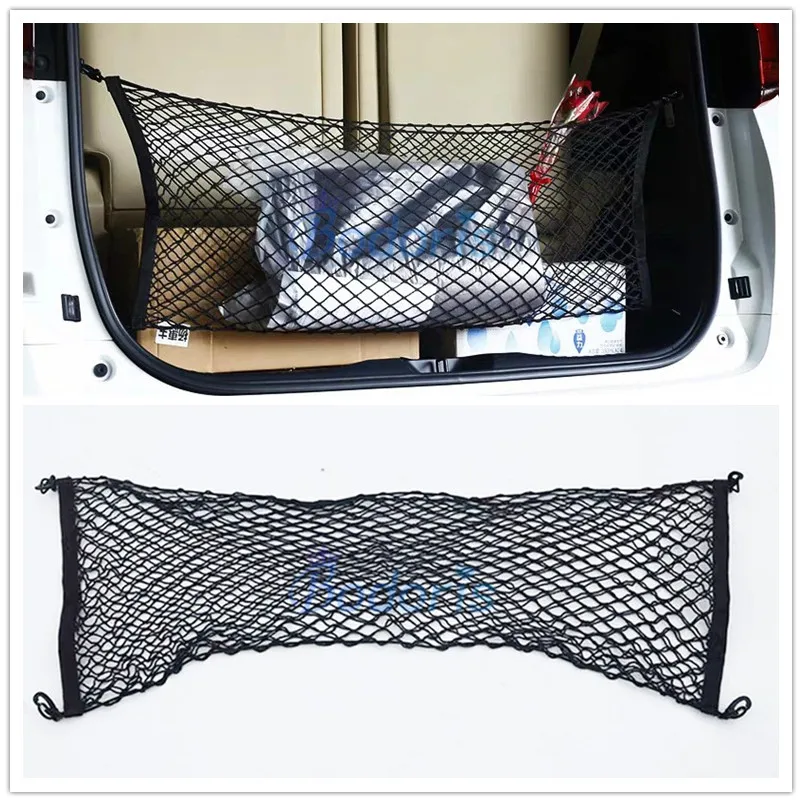 

For Toyota Voxy Noah Rear Truck Storage Bag Luggage Nets Hooks Elastic Net Mesh Cover Car Dumpster Organizer Accessories