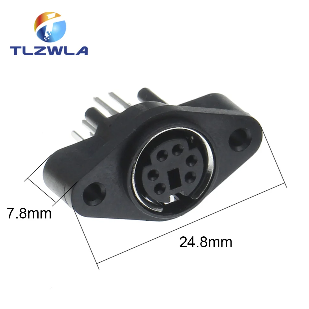 100PCS/Lot MDC/S Terminal Socket DIN Jack Connector Mini PS2 6Pin 6P with Fixed Hole Mouse Keyboard | Обустройство дома