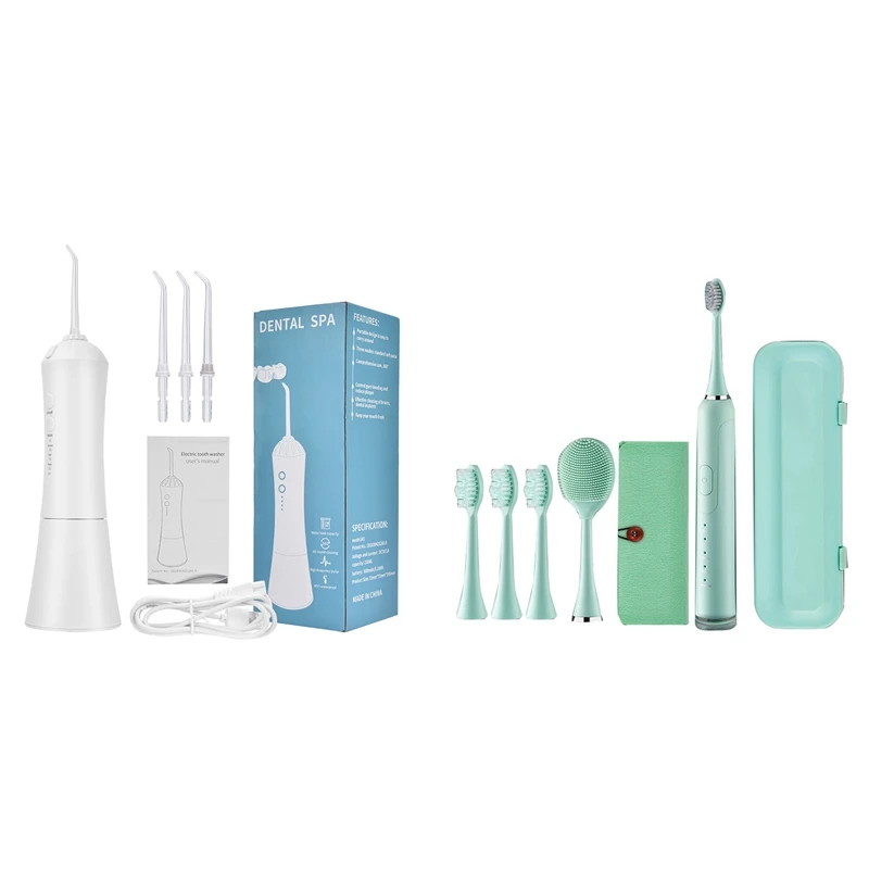 

1 Set Magnetic Levitation Charging 90 Days Soft Brush Head Toothbrush & 1 Set Portable Electric Irrigator