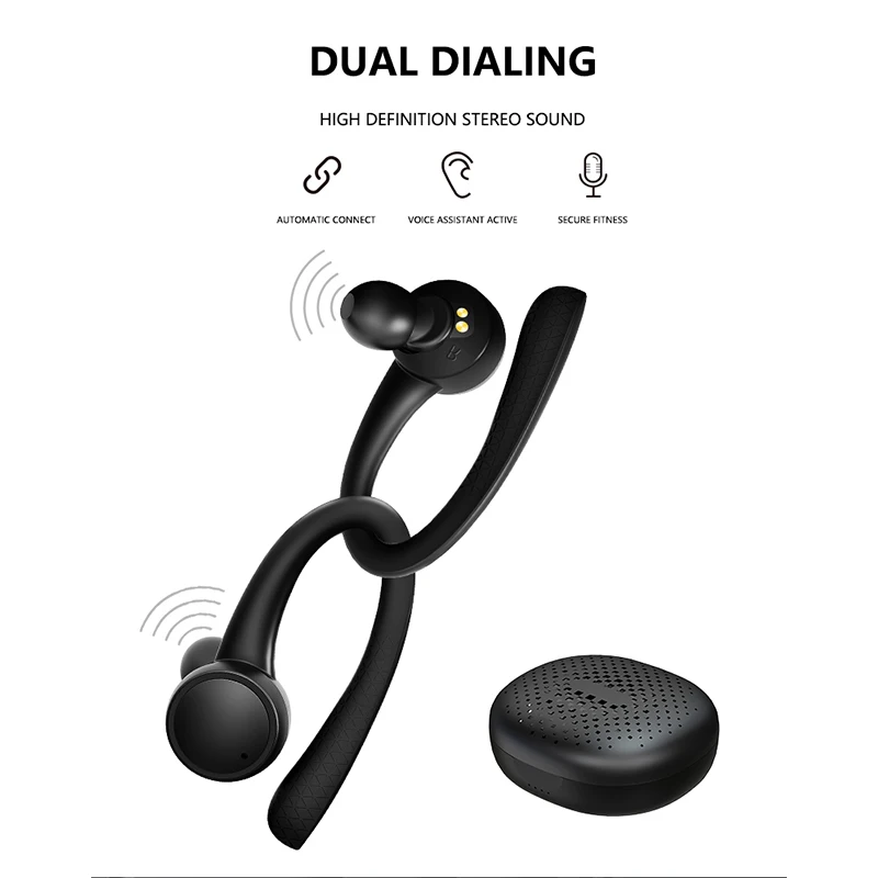mcgesin sport headphone ear hook earphone wireless bluetooth 5 0 running headsets gym earbuds with mic for xiaomi iphone huawei free global shipping