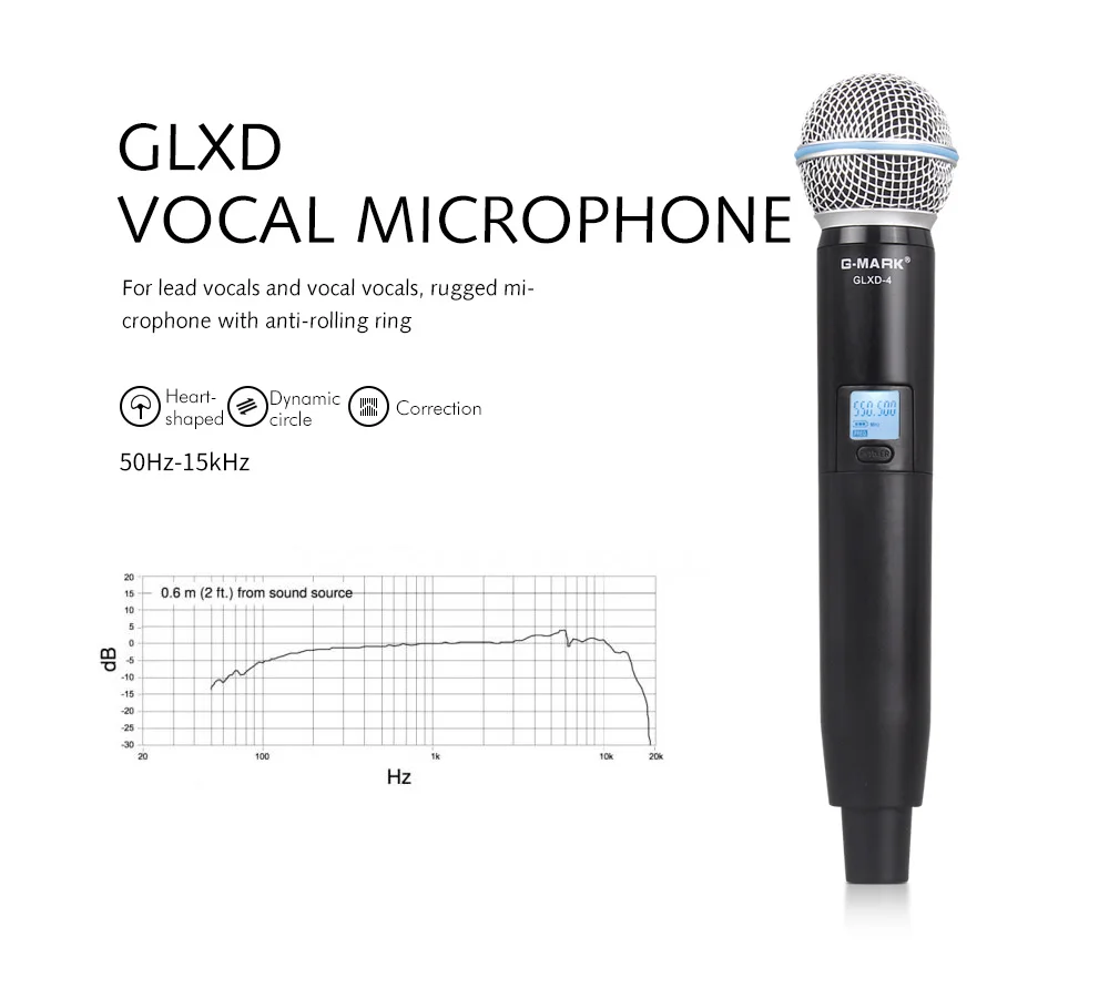 G-MARK GLXD4 Профессиональный UHF двойной беспроводной микрофон системы SM58 ручной микрофон 2 канала этап караоке Рождественский подарок