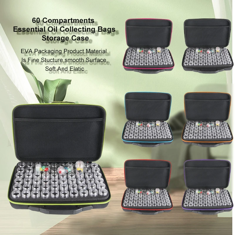 

Чехол для хранения эфирных масел, 60 отделений, переносной чехол для хранения Чехол, портативный дорожный контейнер для эфирных масел, чехол ...