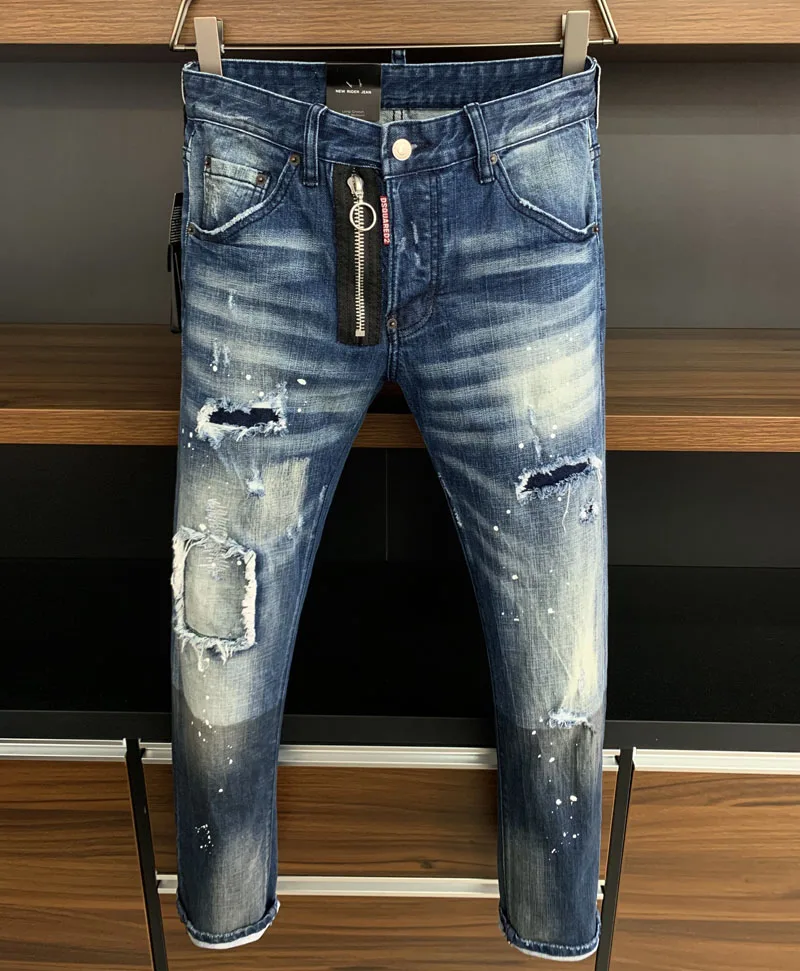 

Мужские/женские рваные джинсы WO модель D2 COOLGUY, зауженные джинсы, мужские брюки DSQ2 2021, новинка 9615