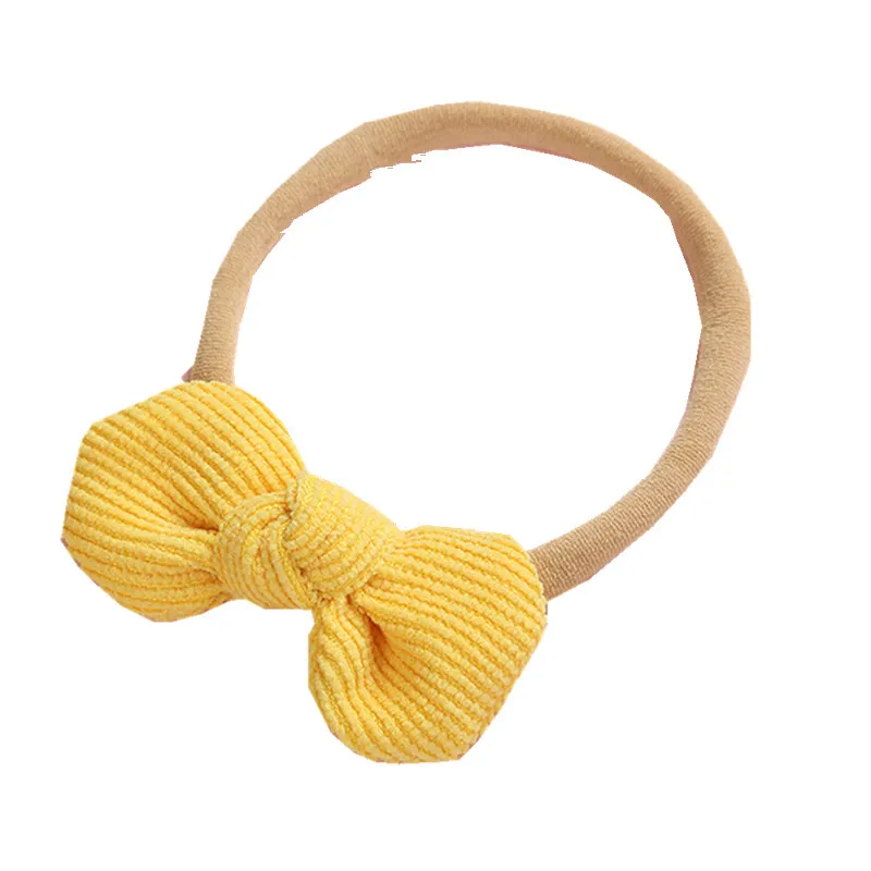 Нейлоновая повязка на голову с бантиками для новорожденных очень эластичные