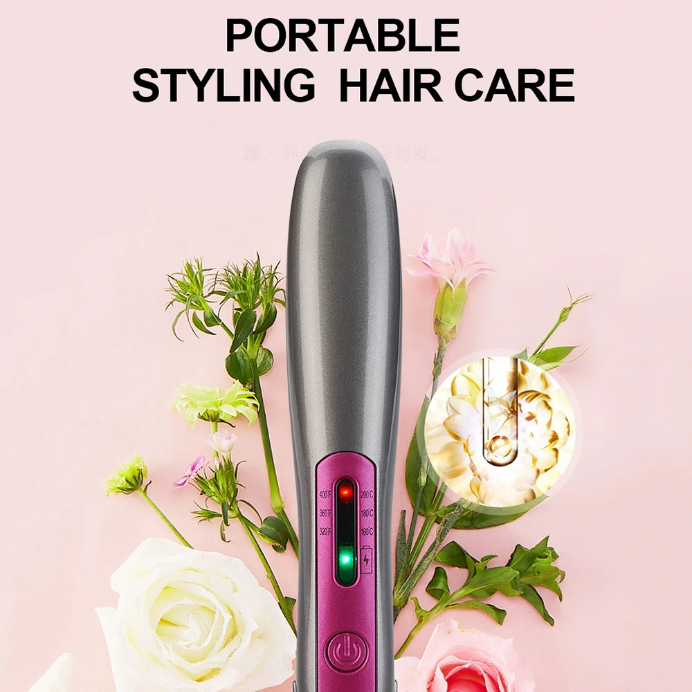 Мини плоский утюжок USB для путешествий перезаряжаемый выпрямитель волос