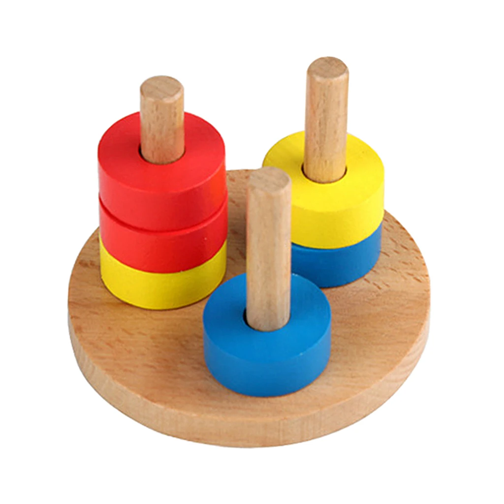 

Wooden Stacking Toy for Toddlers Early Educational Block Puzzles Board