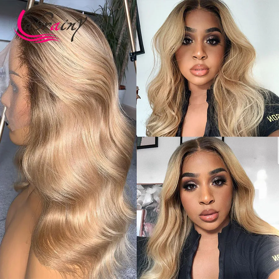 

1B613 HD Transparent Lace Frontal Human Hair Wigs Highlight Blonde Body Wave Grey Wig Pre Plucked Bleached Knots Glueless 13x6x1