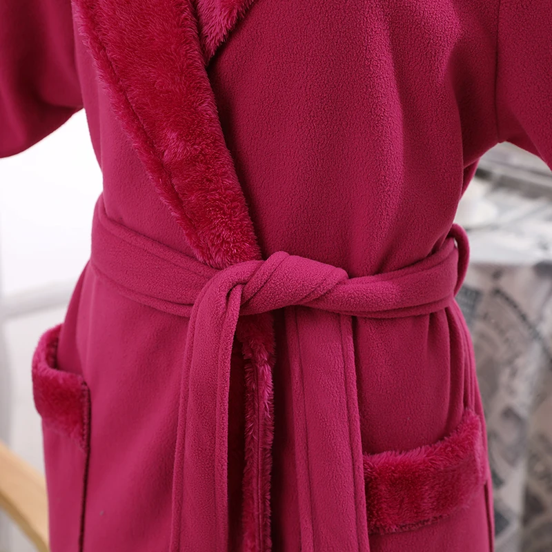 Халат фланелевый для мужчин и женщин очень длинный теплый халат из плотного