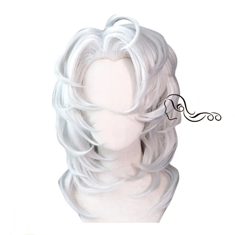 

Anime Demon Slayer Kimetsu No Yaiba Ayaki Rui Cosplay Wig Spider Silver Long Synthetic Hair for Adult Halloween+ Wig Cap