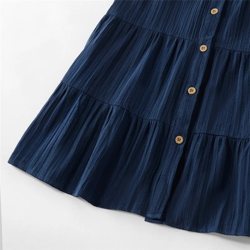 

Lawadka Summer Family Matching Outfits Solid Women Girls Dresses Cotton Fashion Clothes Dresses Mother Family Look Clothing 2021