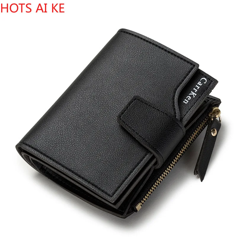 

Solid Color Women Short Wallet Short Zipper Wallet Money Bag Leather Coin Purse Ladies Wallet Female Hasp Mini Clutch For Girl