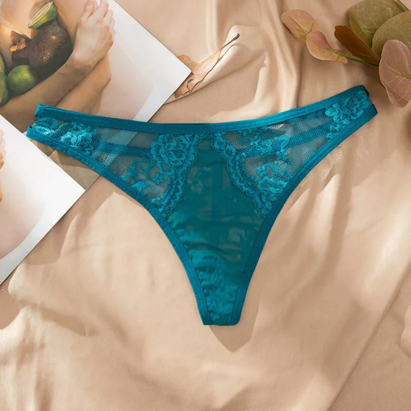 Женские сексуальные бесшовные трусики кружевные вышитые трусики-стринги с