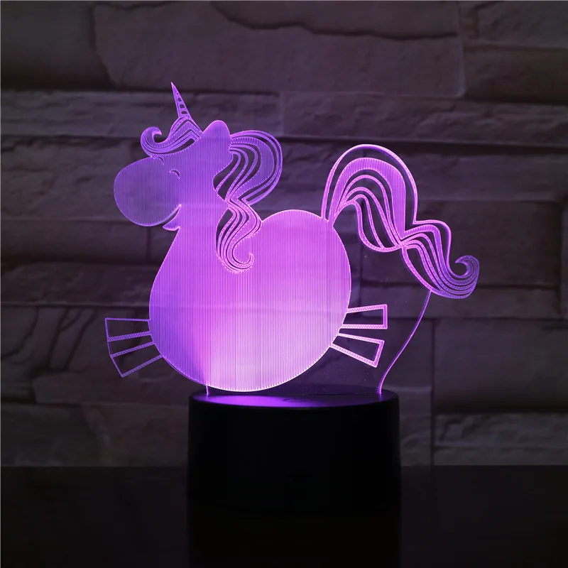 3d лампочка с большим животом единорог лошадь RGBw праздничное украшение