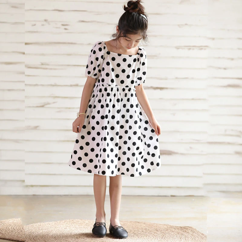 Летнее хлопковое платье для девочек повседневные платья девочек-подростков