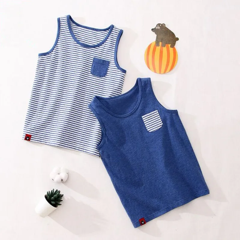 

Baby Boys Vests Sleeveless T-shirts Children Summer Vest Top Outfit Kids Boy Cute Coat Cotton Tees Cool Sport Clothes 3-8T
