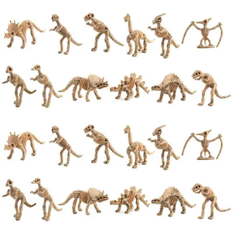 

24 шт., скелеты динозавров-петриканцев, разные фигуры, кости динозавров, развивающие
