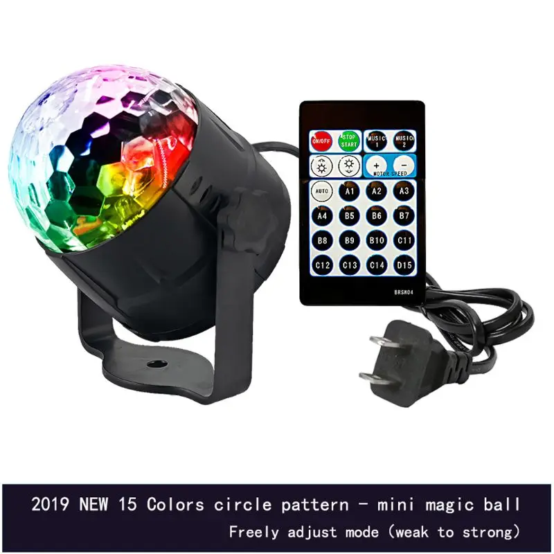 

DJ Disco Stage Party 15 Colors LED Ball Light Remote Control Projector Lamp Set