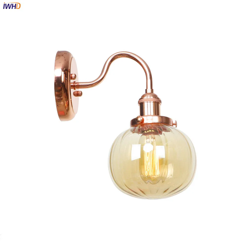 IWHD светодиодный настенный светильник из меди в скандинавском стиле розового