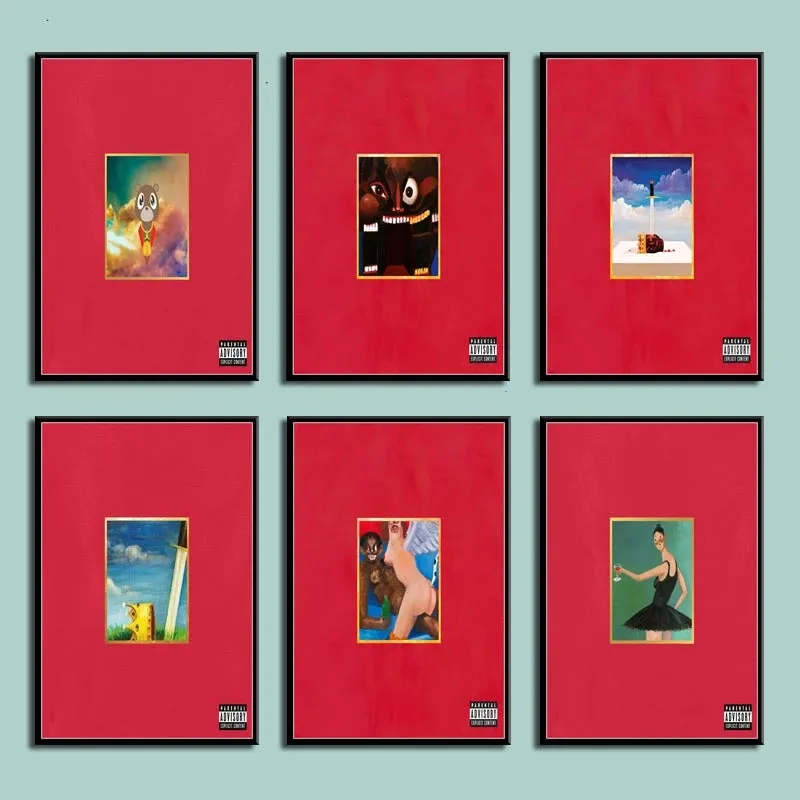 

My Beautiful Dark Twisted Fantasy Kanye West Hot Album Music Cover Hip Hop Art Canvas Painting Poster Wall quadro cuadros