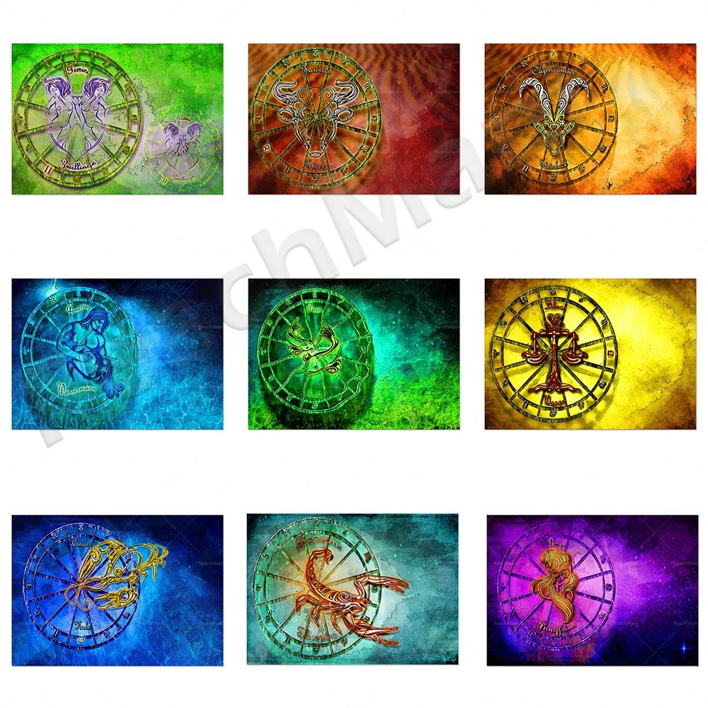 Знаки зодиака креветки краб овечка Лев астрология Художественная печать | Знак