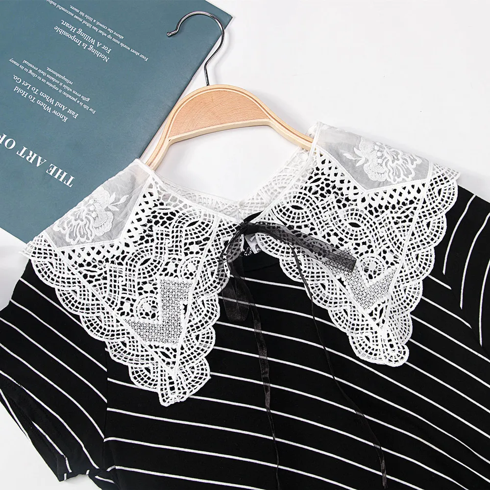 Linbaiway 4 стиля женский съемный фальшивый воротник рубашка белый большой отворот