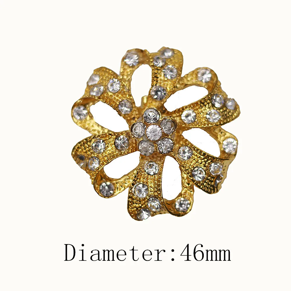 Хорошее качество 46 мм металлические стразы пуговицы для украшения свитера