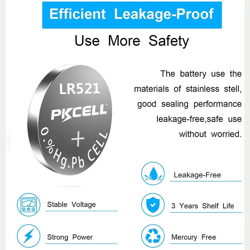 40xPKCELL 1 5 V AG0 Кнопка сотового Батарея SR63 SG0 379A LR521 SR521 SR521SW 521 C30S часы Батарея|Часовые