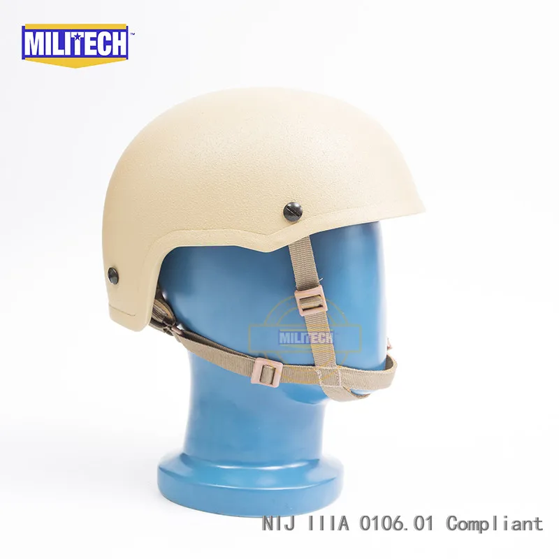 MILITECH Bulletproof Helmet DE Size M/L NIJ Level IIIA 3A FAST Infantry High Cut Aramid Ballistic Helmet With 5 Years Warranty