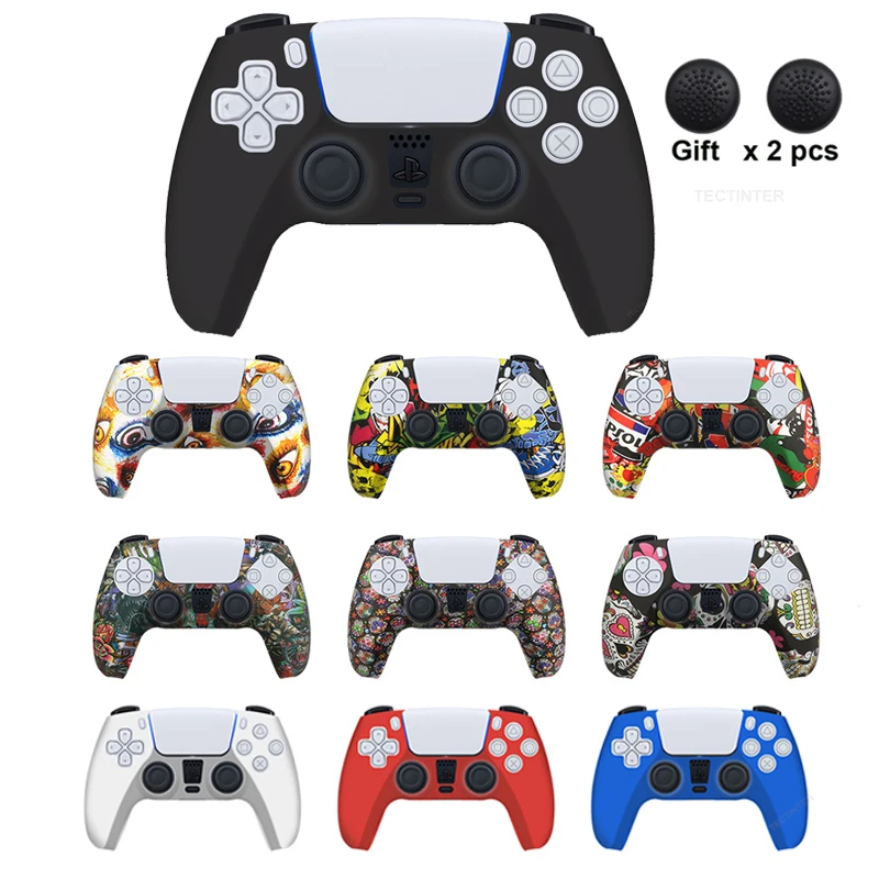 

For PS5 Soft Silicone Gel Rubber Case Cover caps For SONY Playstation 5 For PS5 Controller Protection Case For PS5 Accessories