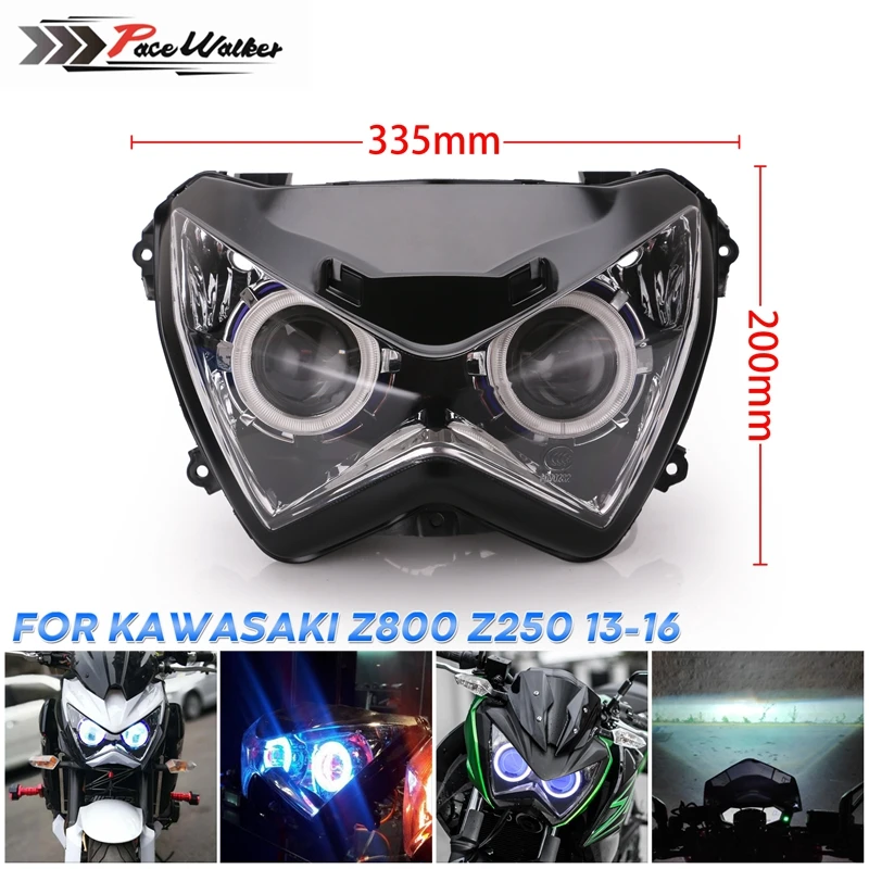 Комплект фар головного света Halo Eye HID для Kawasaki Z800 z250 2013 2014 2015 2016 голубого цвета| |