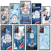 phone case for samsung galaxy s20 fe s21 s10 s9 plus note 20 ultra 10 lite m31 soft black cover anime gawr gura hololive shark