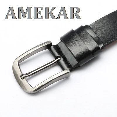 

Designer Brand Male Cowhide Belts Genuine Leather Men Belt High Quality Wide Pin Buckle Cow Genuine Leather